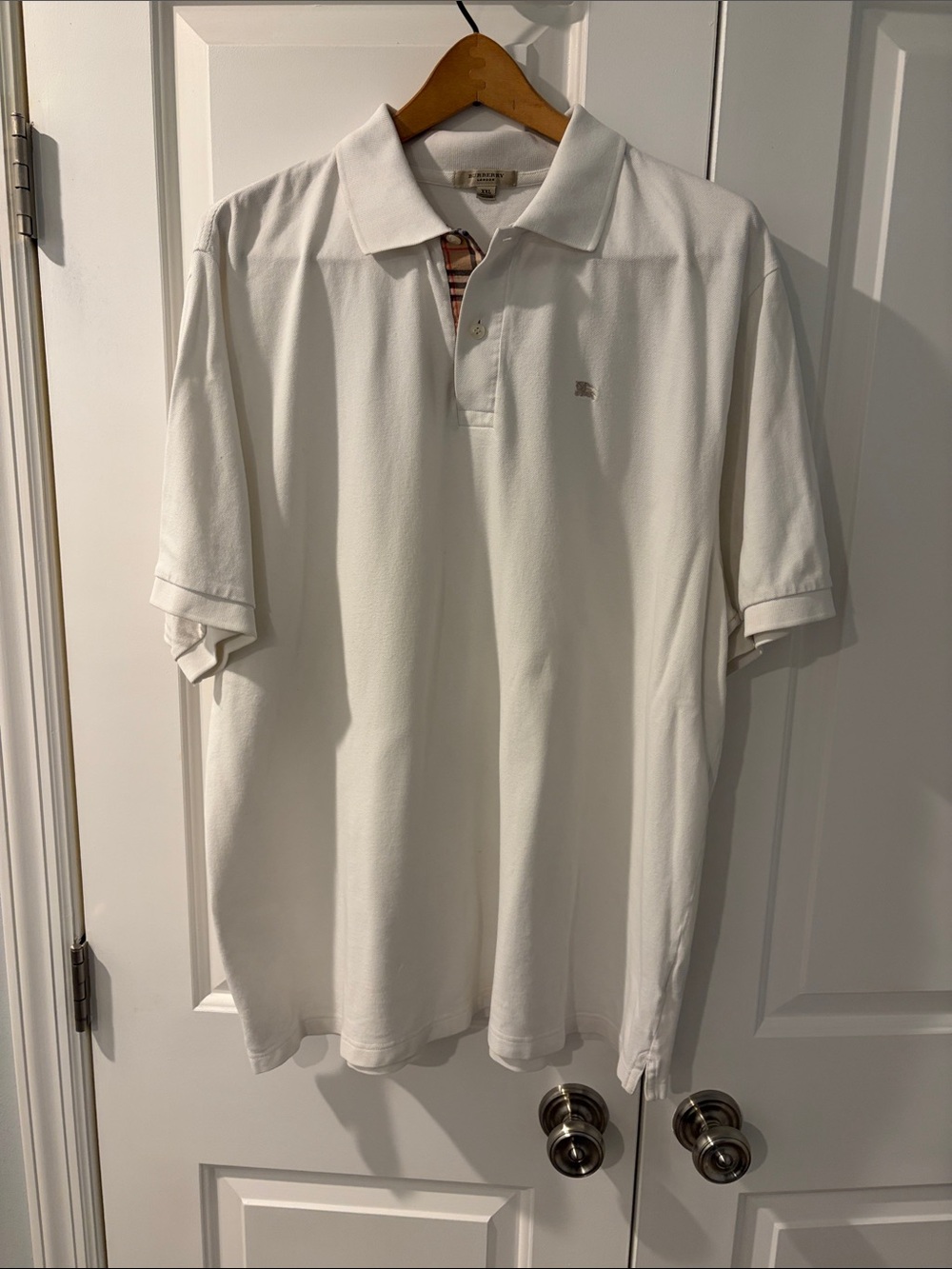 Men's Burberry White Polo Shirt - Classic Short Sleeve